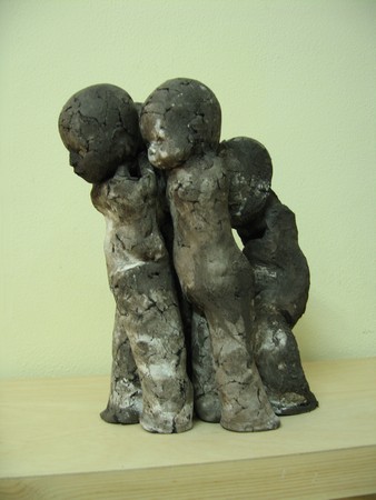 Miradas. gres cocido 35 x 30 x 20 cm.